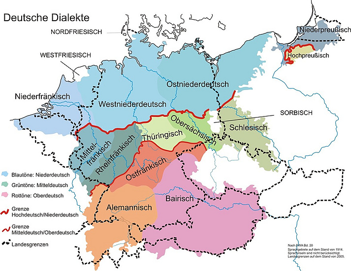 Karte Deutsche Dialekte